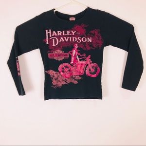 Harley Davidson long sleeve tee w/rhinestones LG